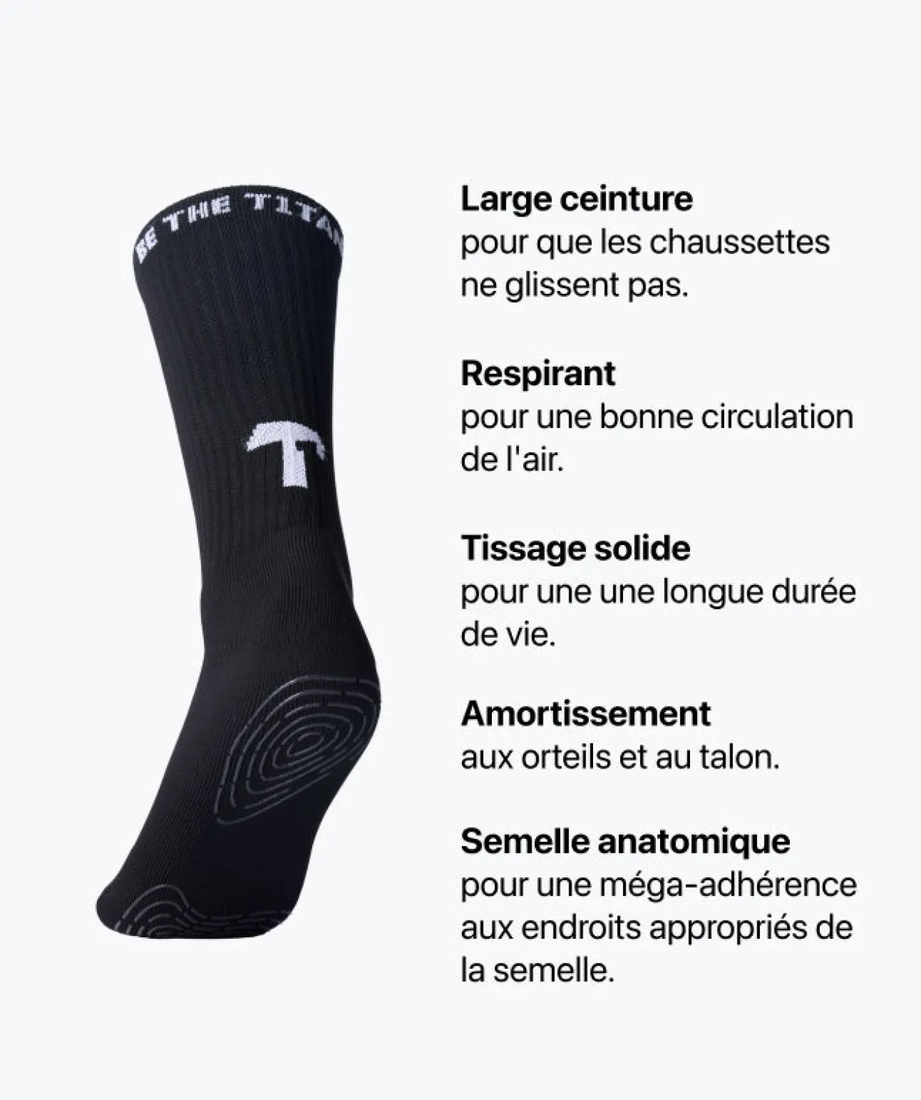 T1TAN Grip Socks - Noir- Chaussettes