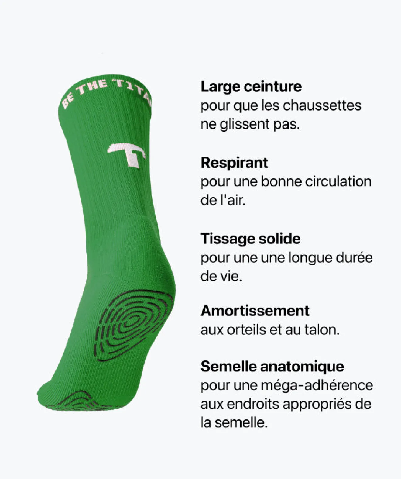 T1TAN Grip Socks - Vert- Chaussettes