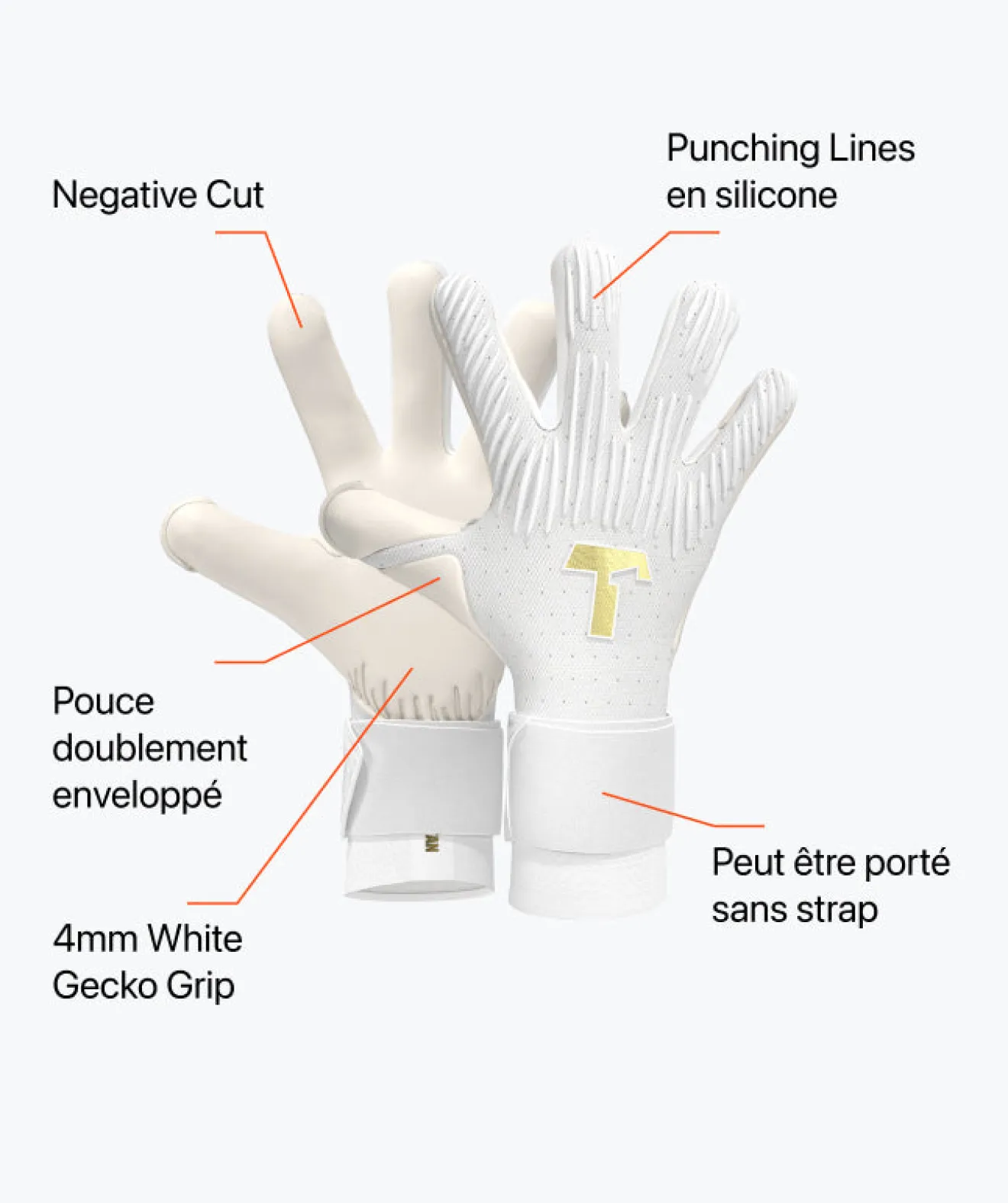 T1TAN Rebel 2.0 White-Out- Rebel Collection | Gants De Gardien Pour Enfants