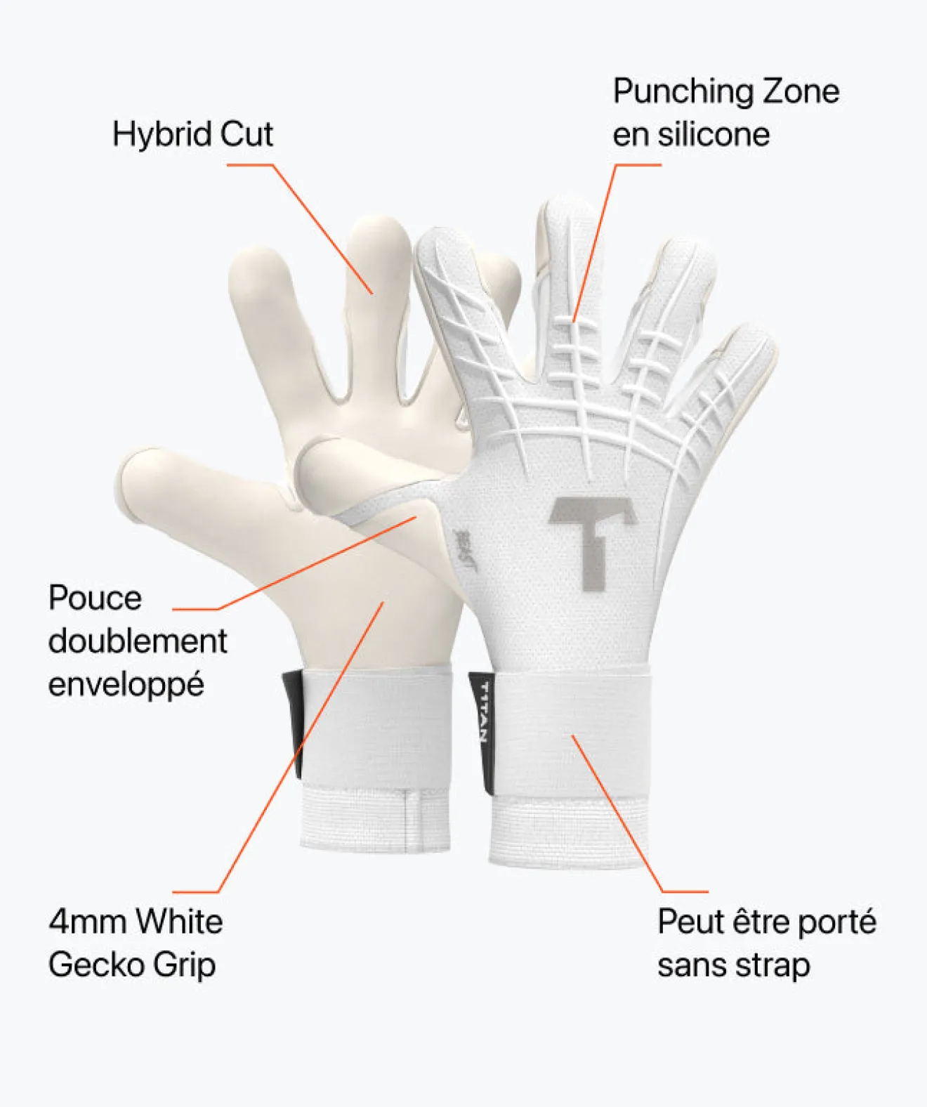 T1TAN White Beast 3.0- Beast Collection | Gants De Gardien Pour Enfants